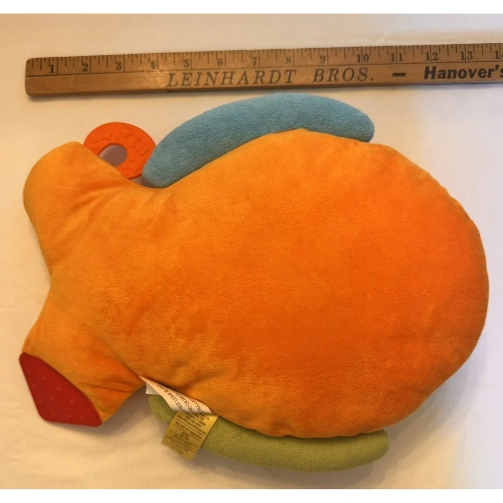 Taggies Hedgehog & Melissa Doug K's Kids Rainbow Fish Sensory Crinkle Plush Lot - Picture 3 of 16